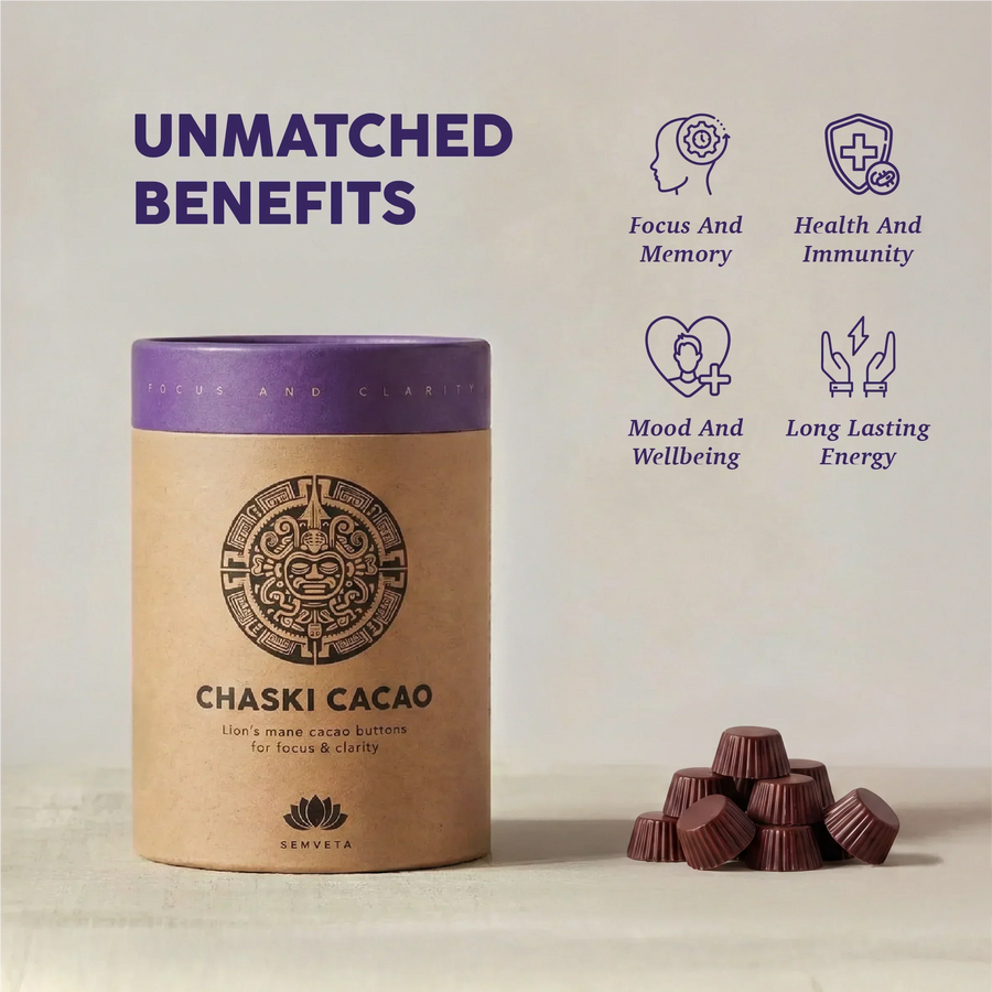 best brain supplement for busy parents - ceremonial cacao with lion's mane and cordyceps