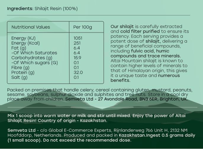 Shilajit 70g - Authentic Altai Shilajit