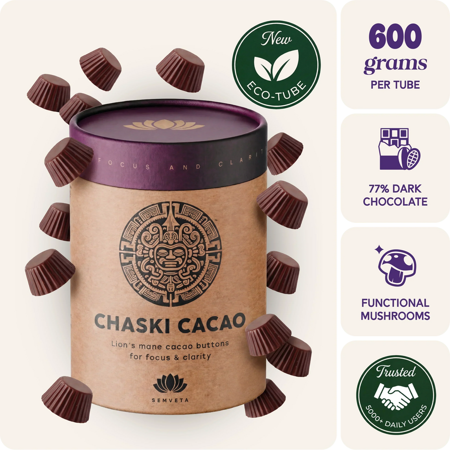 ginkgo cacao blend for memory - ceremonial cacao with lion's mane and cordyceps