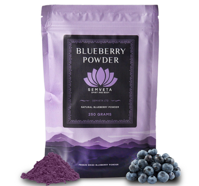 Freeze Dried Blueberry Powder (250g) - 100% Natural Bluberries - Semveta