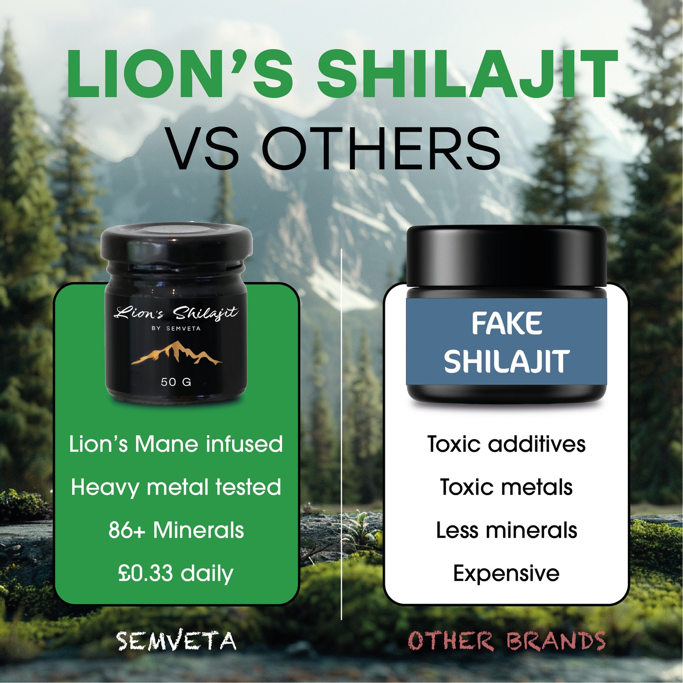 Lion's Mane Shilajit Resin - Semveta